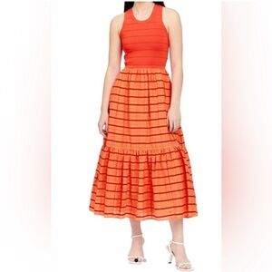 Tanya Taylor gorgeous orange Camila dress size Medium.